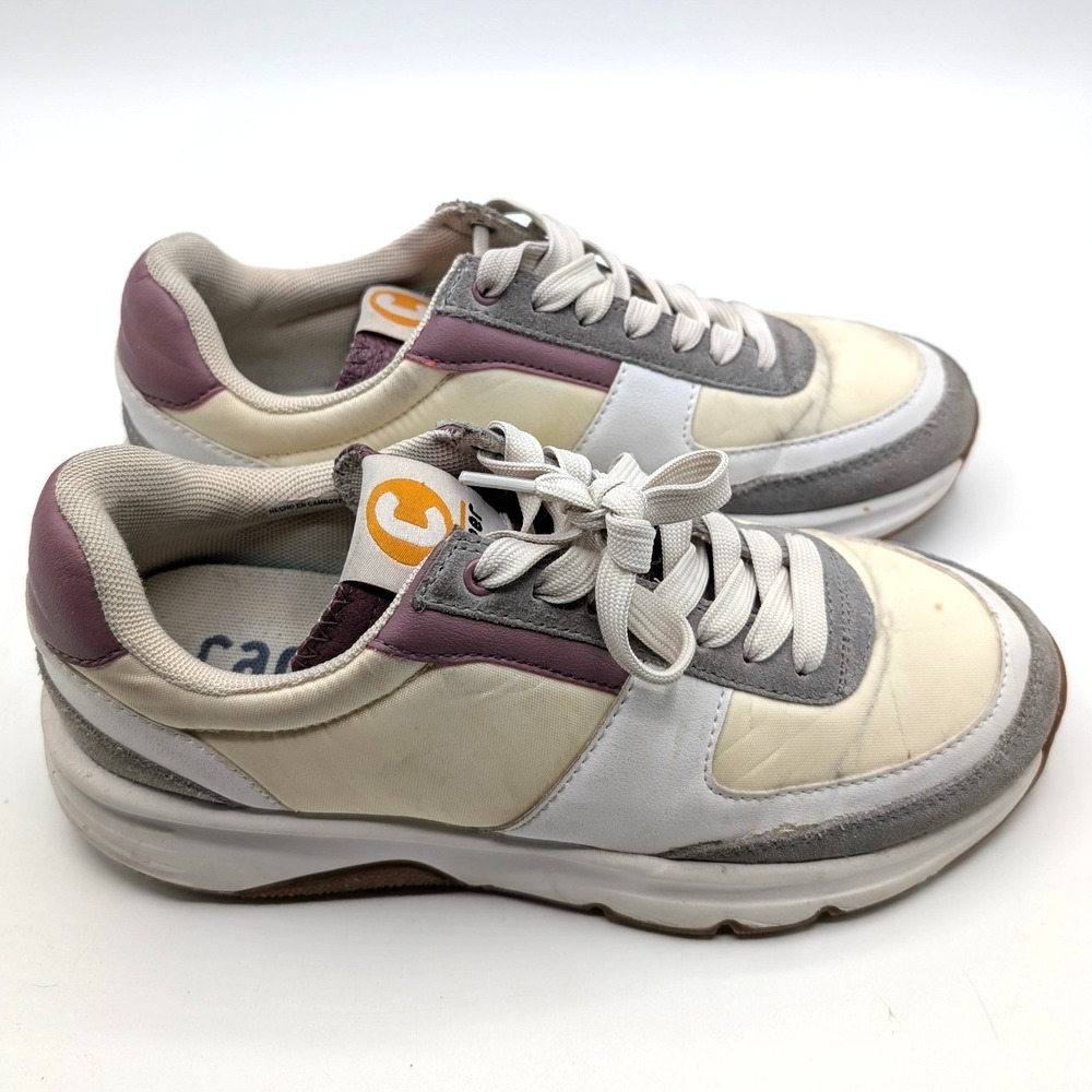 Camper Drift Beige Grey Mauve Suede Sneakers K201161-011 Womens EU 37